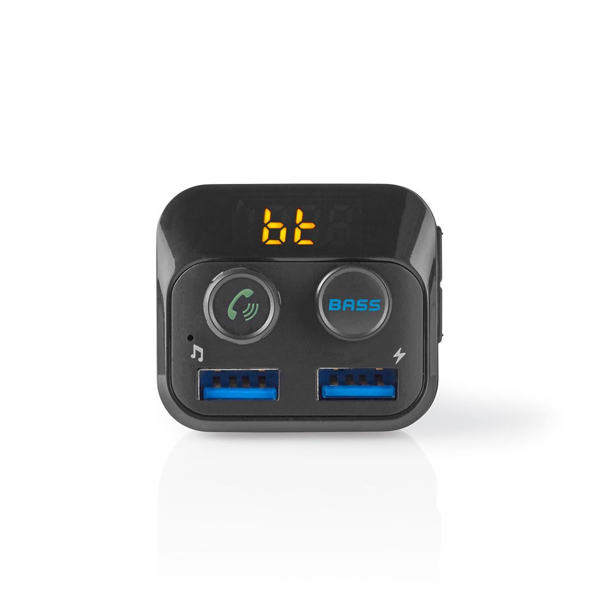 Car FM Transmitter | Fixed | Wireless calls | 1.0 " | LED Screen | Bluetooth® | 5.0 V DC / 1.0 A / 5.0 V DC / 2.4 A | Bass boost | Google Assistant / Siri | Black