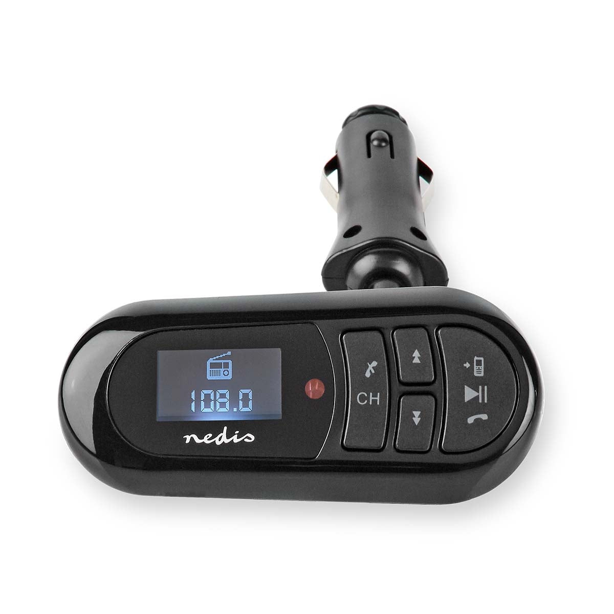 Car FM Transmitter | Gooseneck | Wireless calls | 0.4 " | LCD screen | Bluetooth® | 5.0 V DC / 0.5 A | Google Assistant / Siri | Black