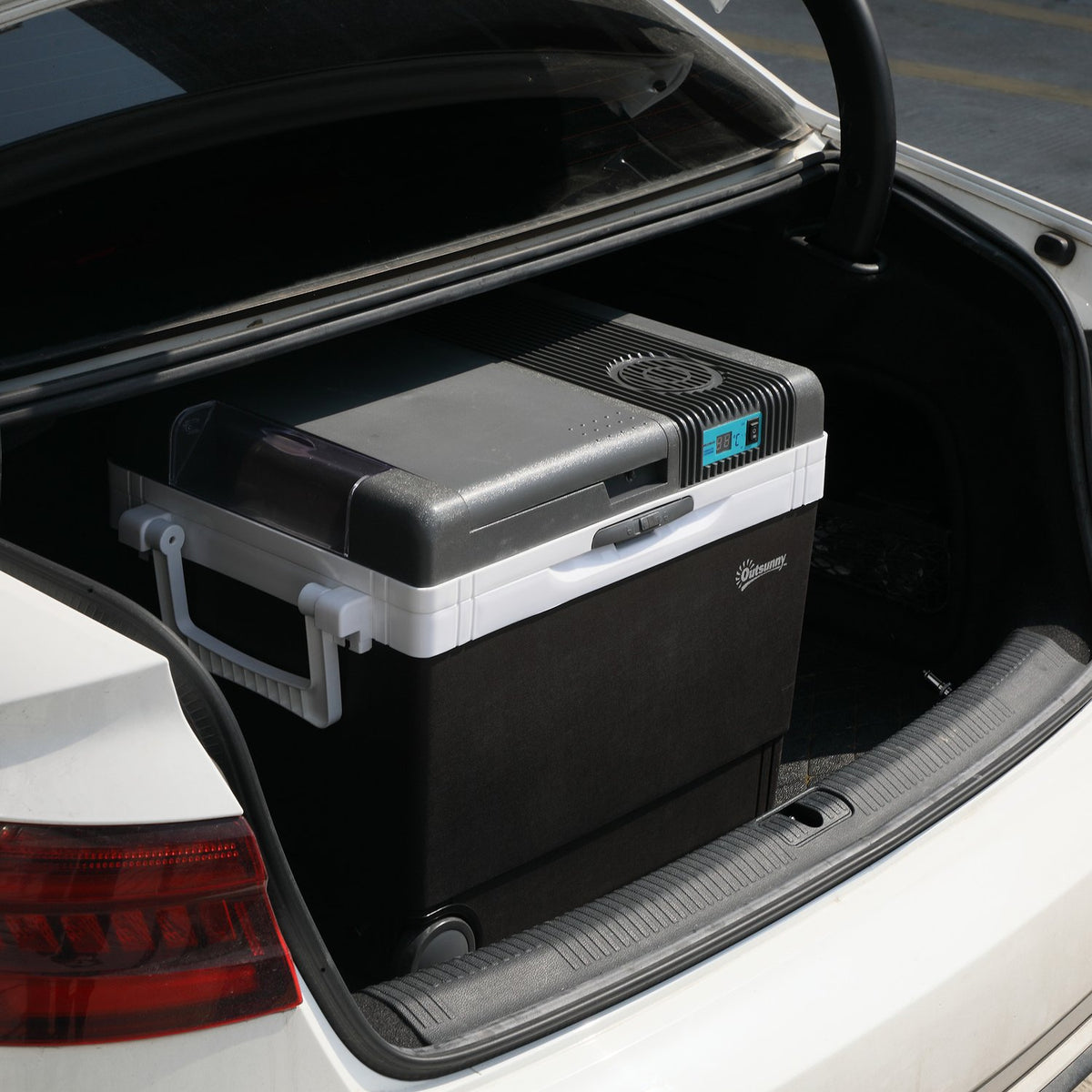 Car Fridge 33L Cool Box Mini Fridge Portable Dc 12V Ac 220V/240V For Car And Camping Gray 40 X 30 X 43 Cm