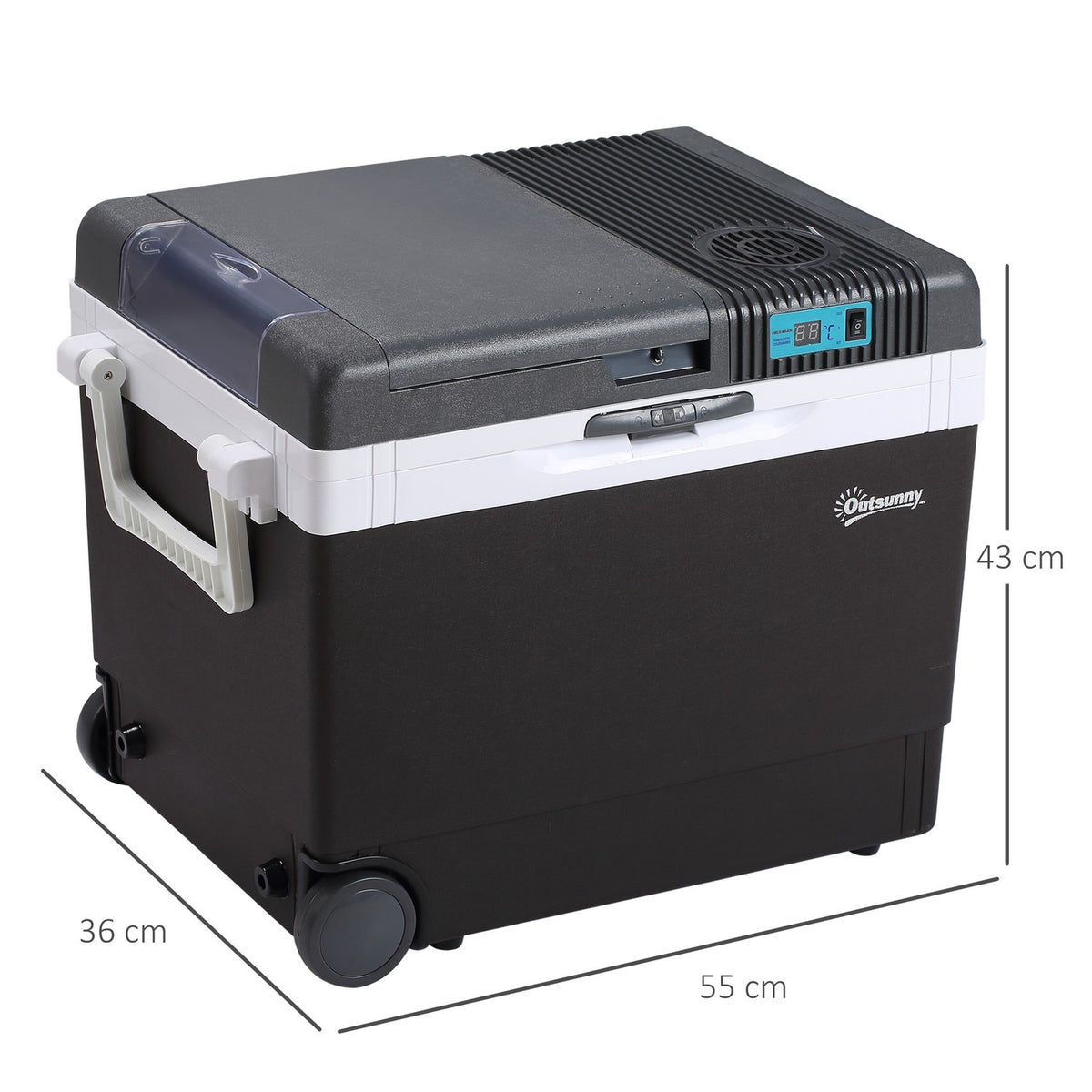 Car Fridge 33L Cool Box Mini Fridge Portable Dc 12V Ac 220V/240V For Car And Camping Gray 40 X 30 X 43 Cm