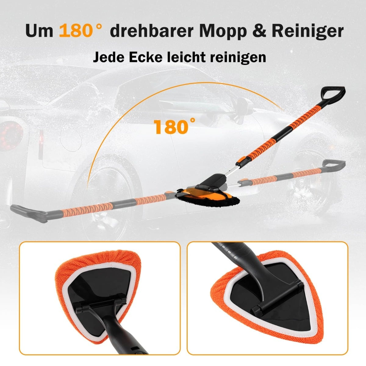 Car Wash Brush Set with Telescopic Handle, Scratch-Free