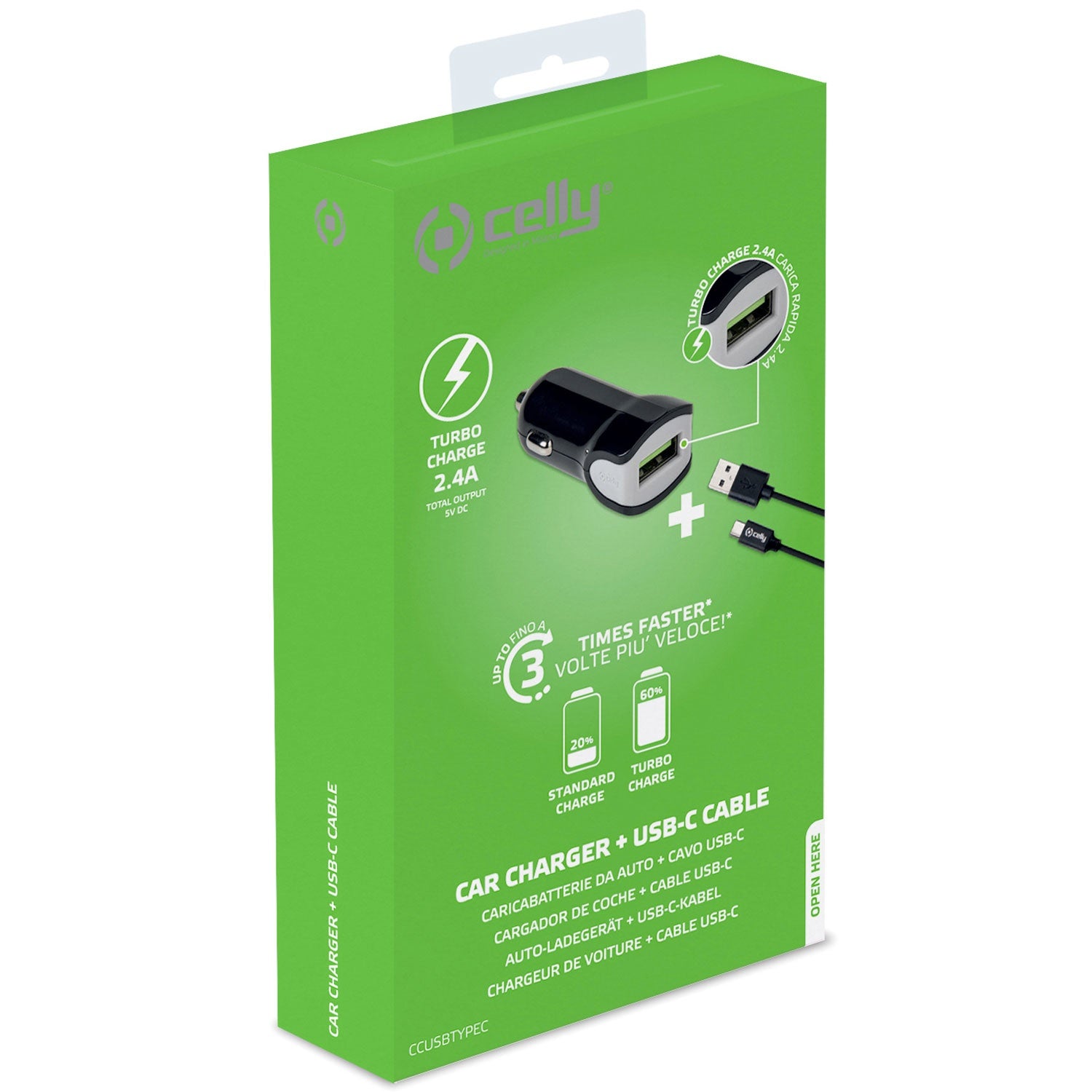 Car charger + USB-C cable 2.4A 12W