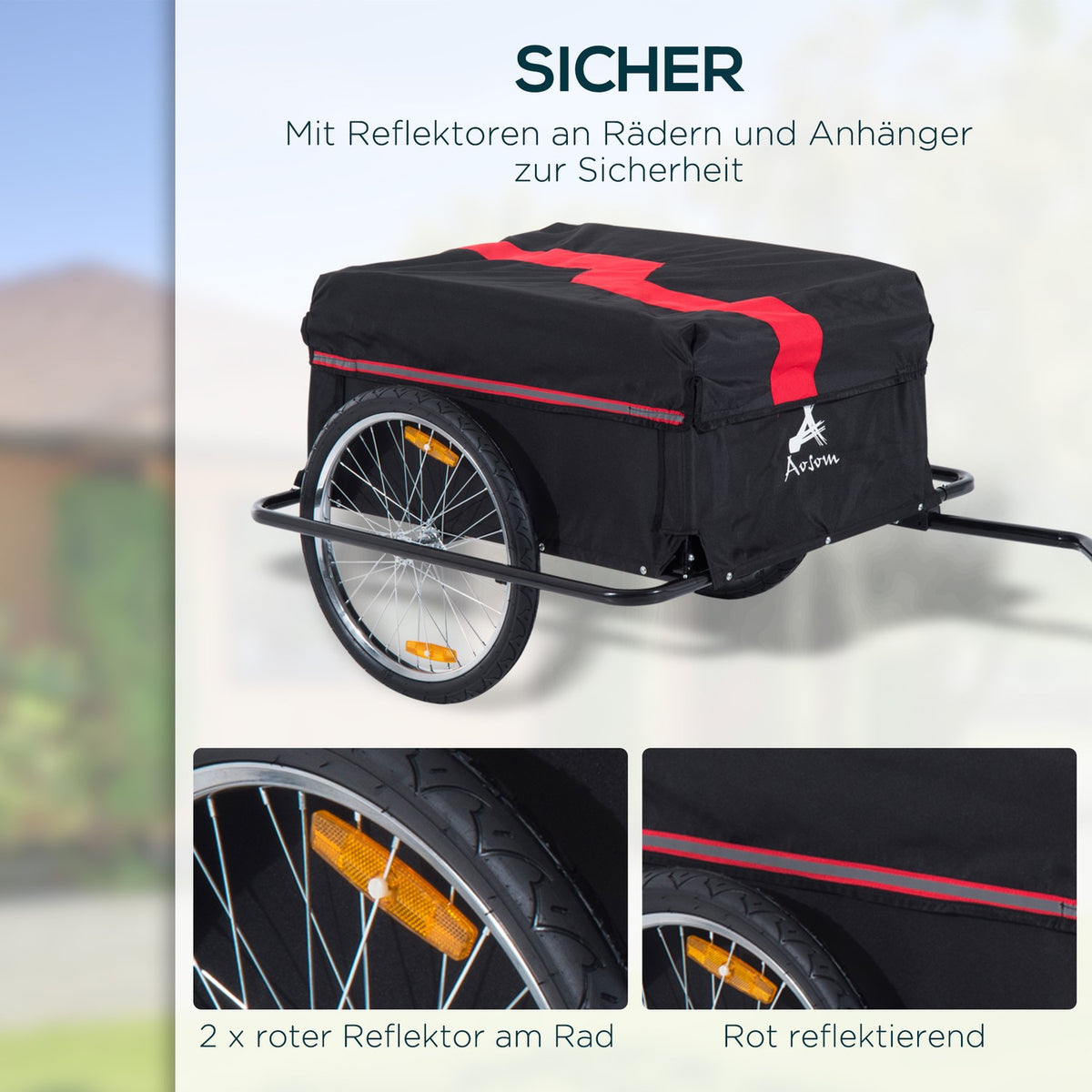Cargo Trailer For Bicycles, Transport Trailer Cargotrailer, Black, New