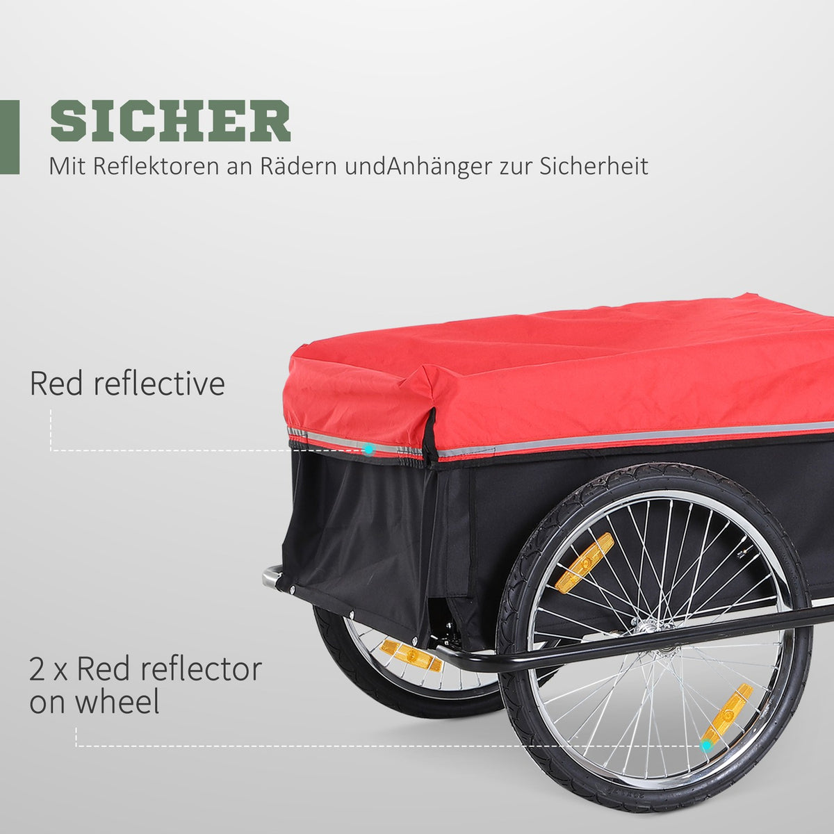 Cargo Trailer Transport Trailer Cargo Bike Trailer Black+Red