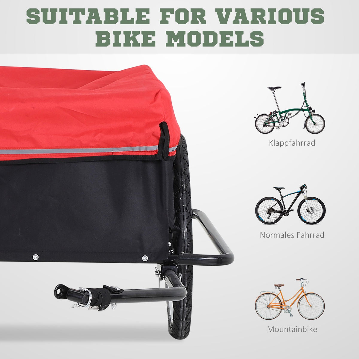 Cargo Trailer Transport Trailer Cargo Bike Trailer Black+Red