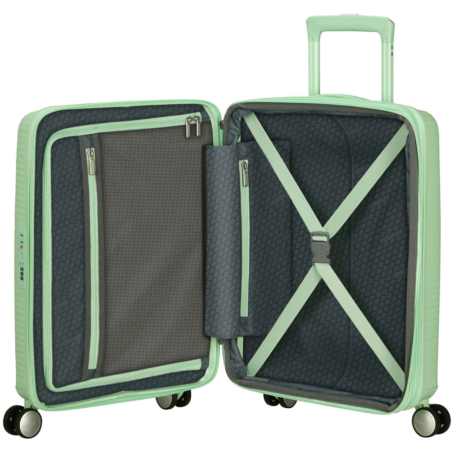 Carry-On Suitcase 55cm, Pastel Green, Hard Shell