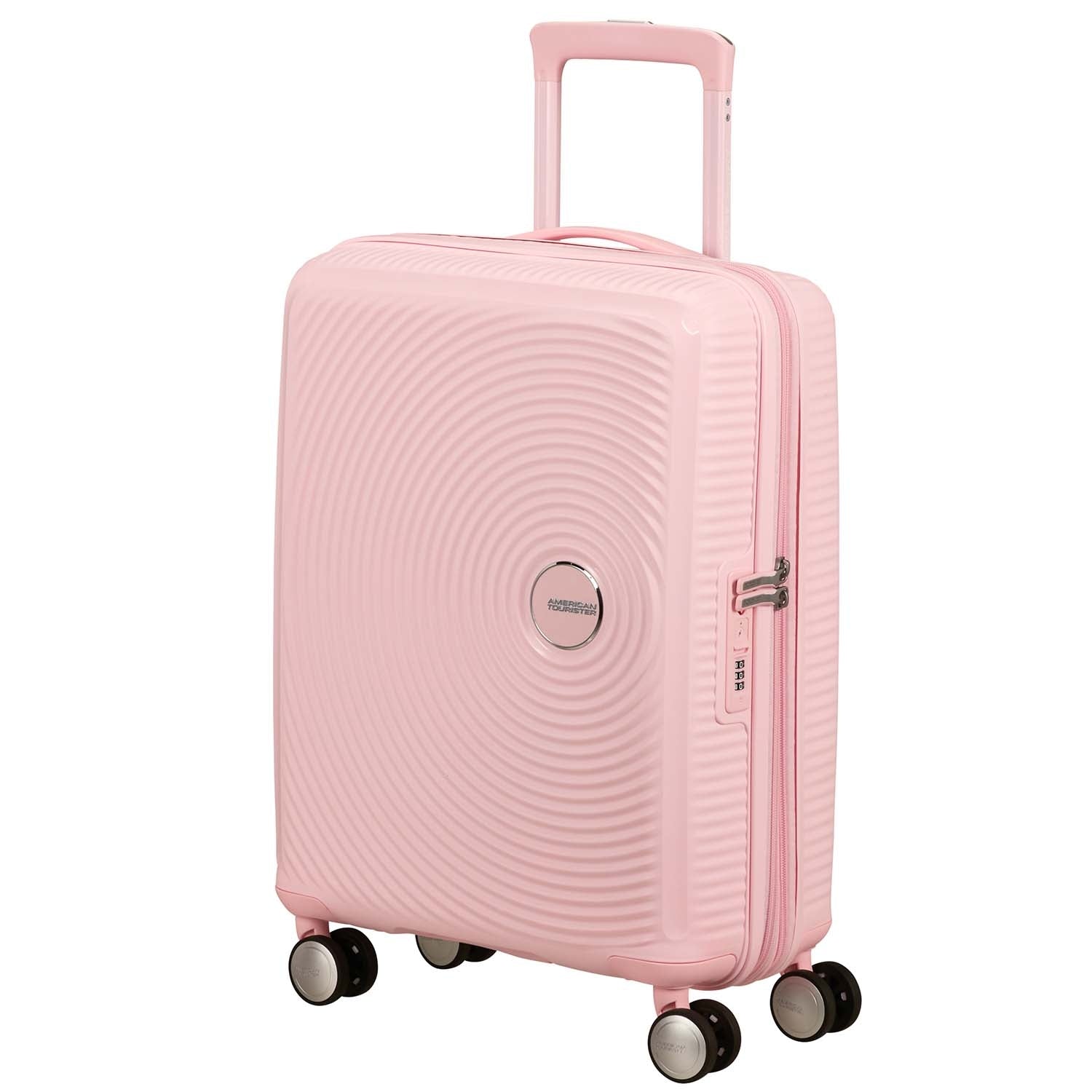 Carry-On Suitcase 55cm, Pastel Pink, Hard Shell