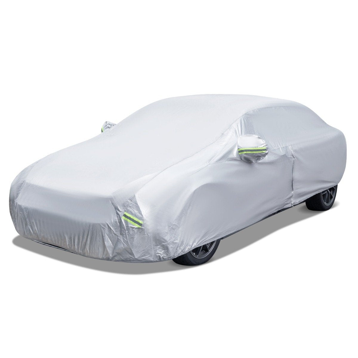 Car tarpaulin with zip and pocket, weatherproof car cover, 455 x 165 x 115 cm, silver