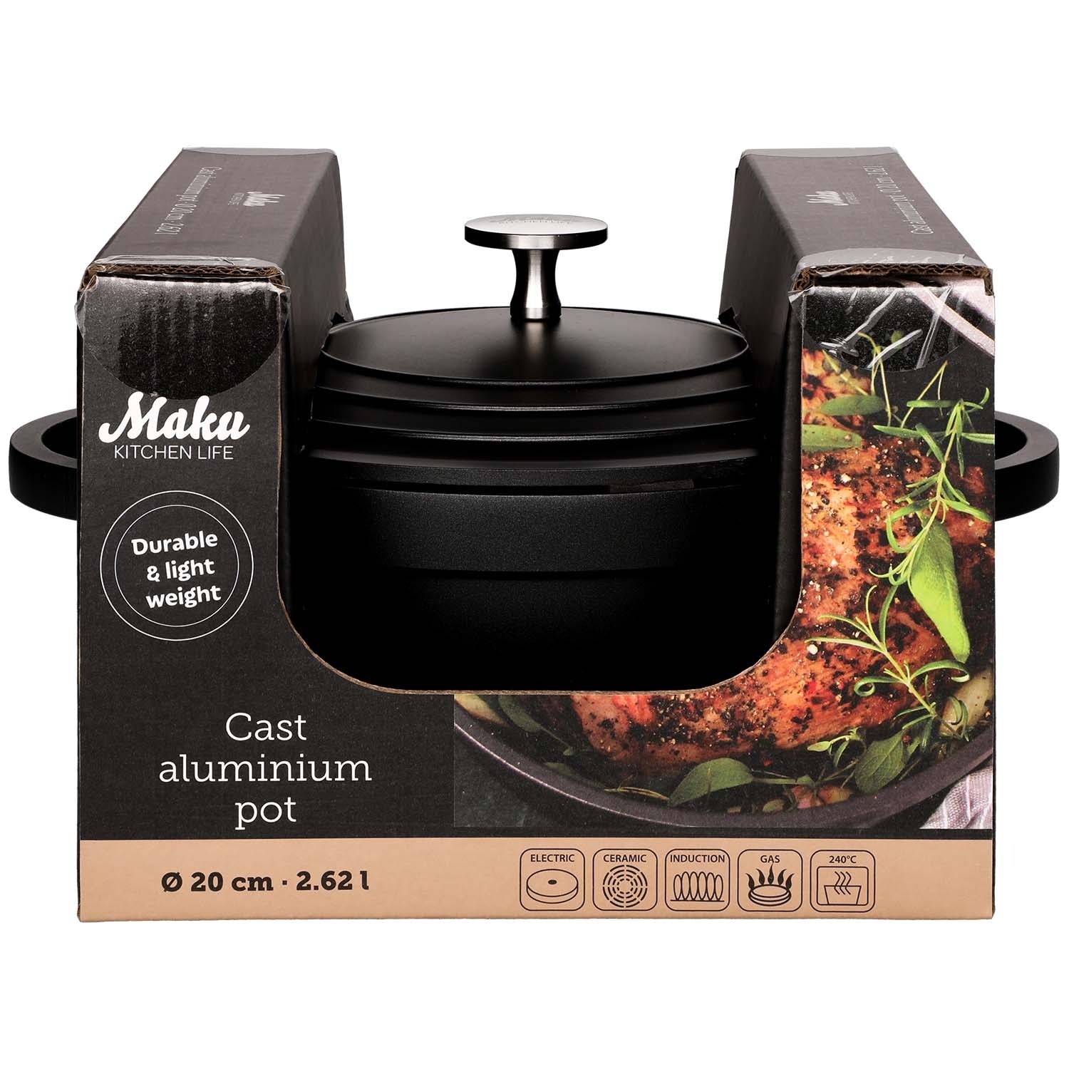 Casserole with Lid, 2.6L Cast Aluminum