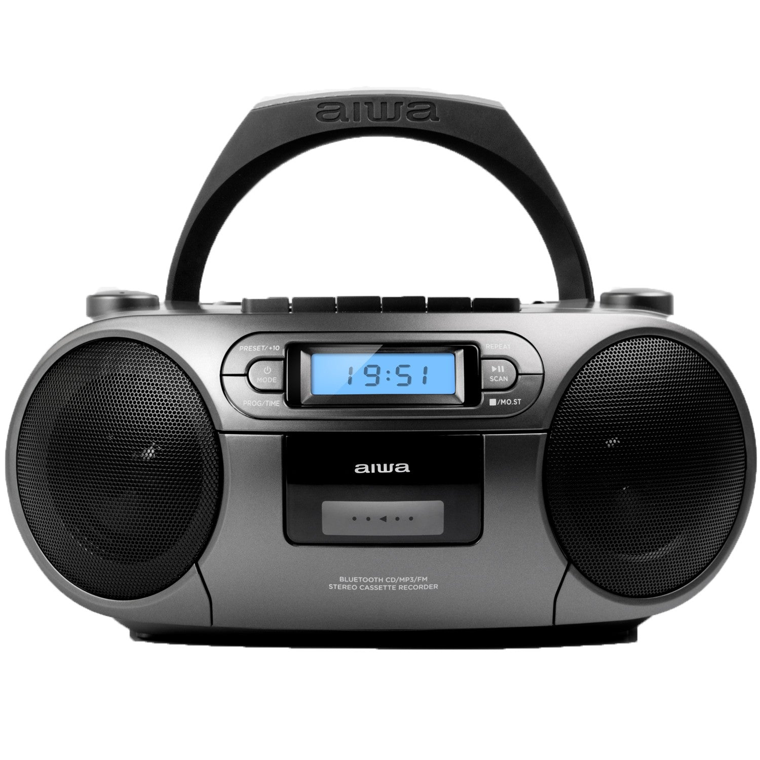 Cassette radio CD/FM radio/Cassette tape/USB/BT Dark grey