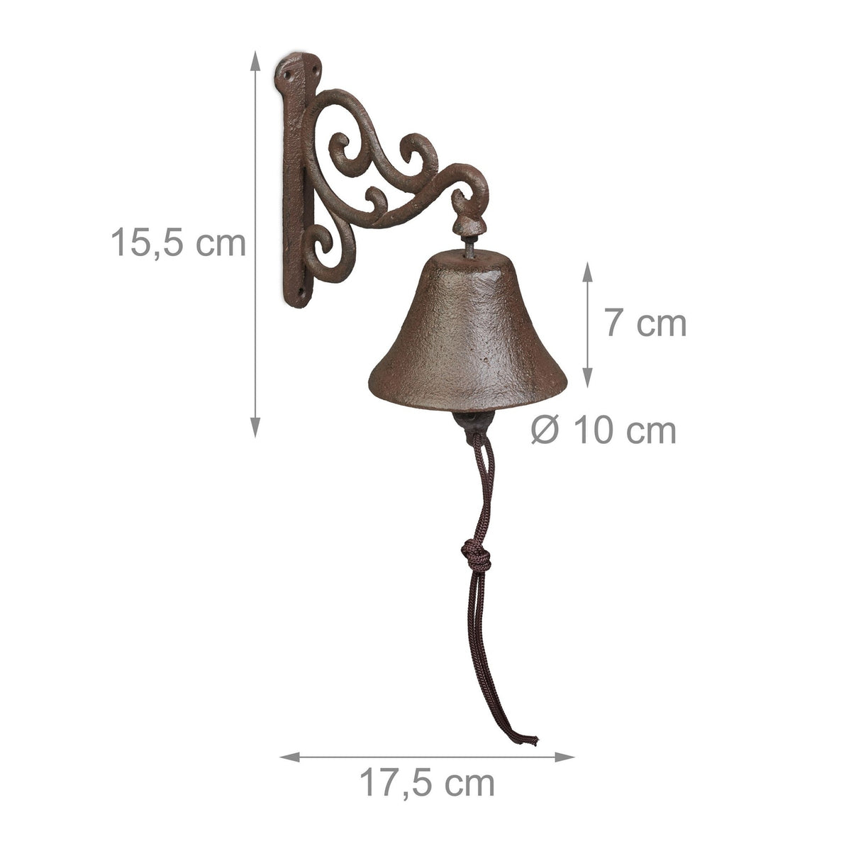 Cast Iron Door Bell – Antique Brown, Outdoor Decorative