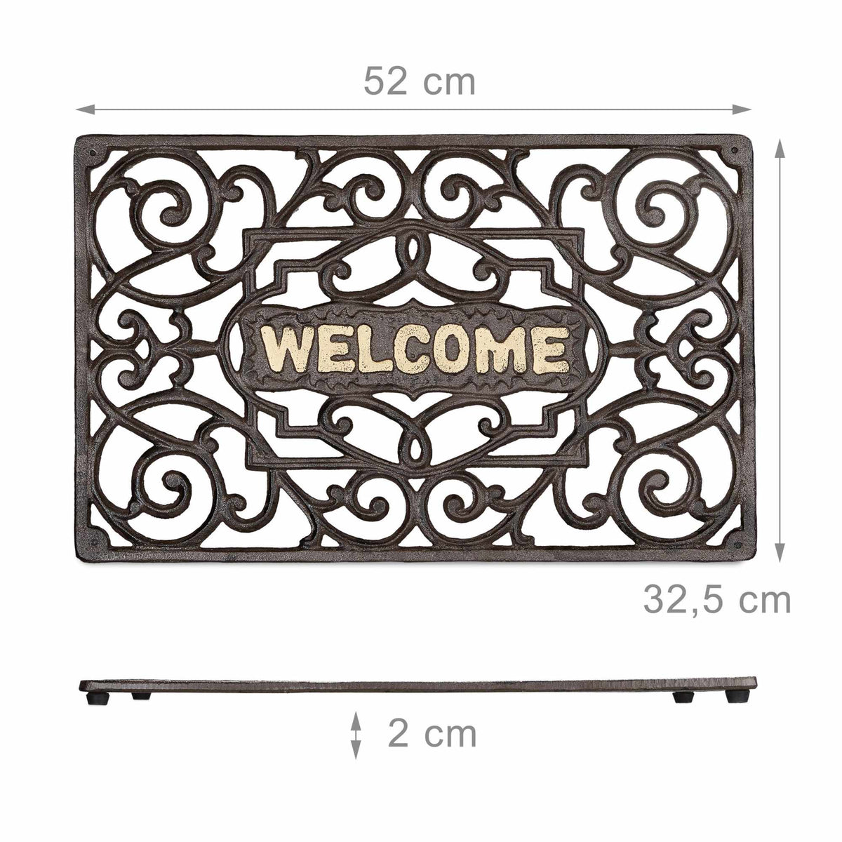 Cast Iron Doormat, Antique Design, Non-Slip, Outdoor Use
