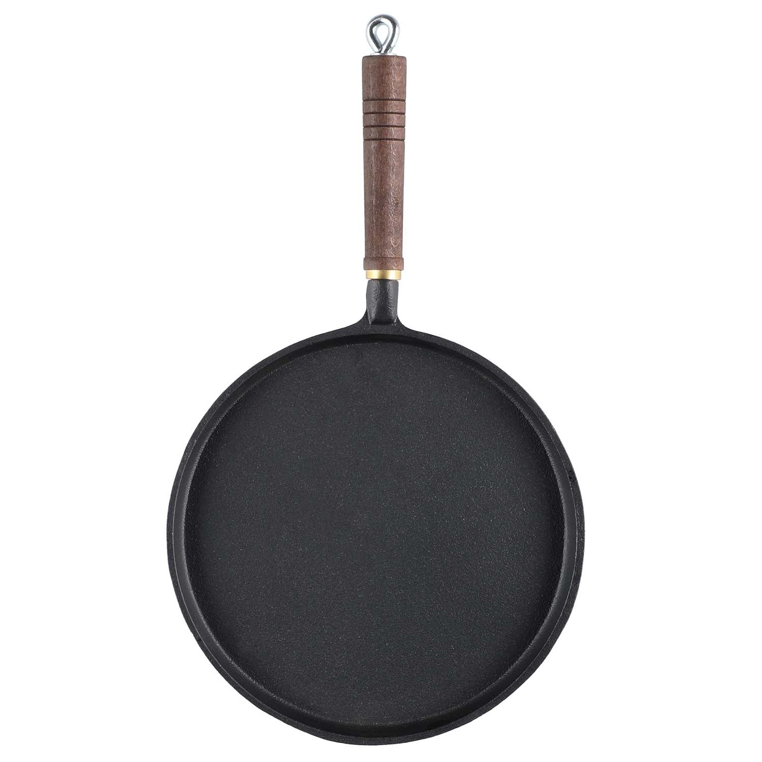 Cast Iron Pancake Pan with Wooden Handle