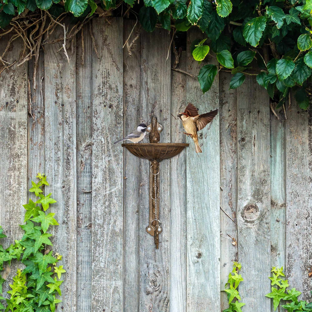 Cast iron bird bath WELCOME