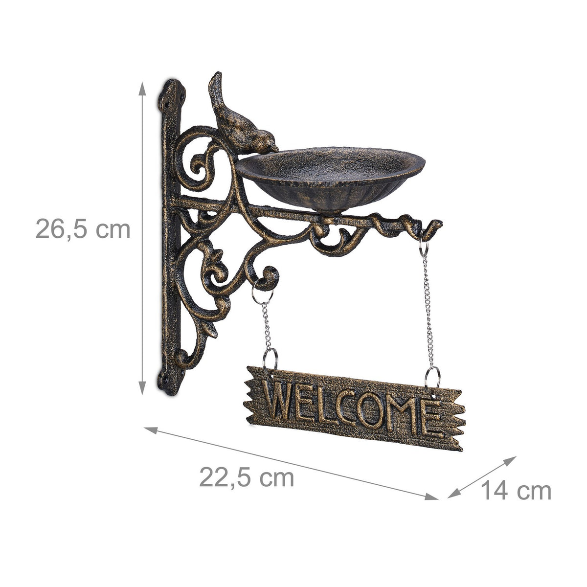 Cast iron bird bath Welcome