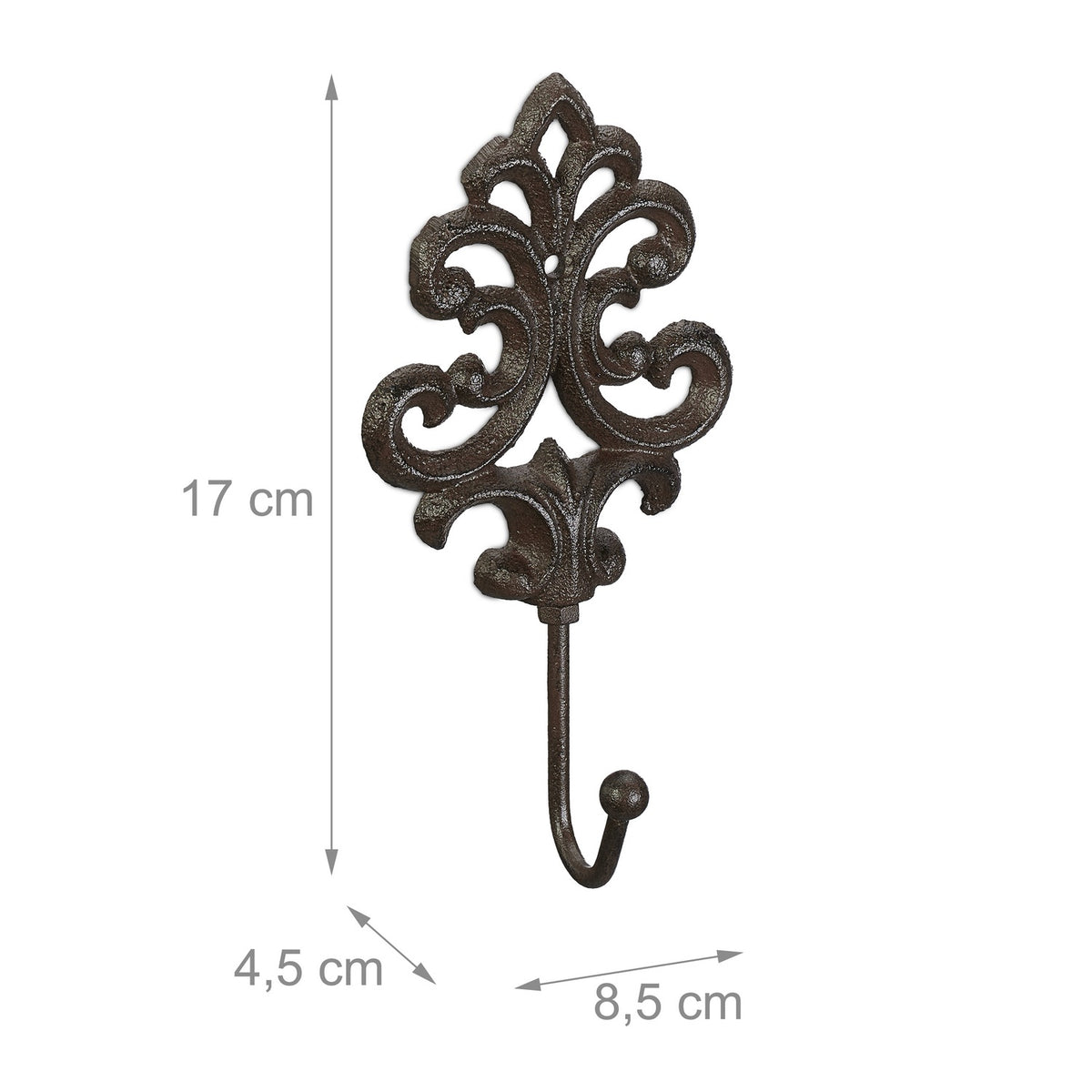 Cast iron coat hooks - set of 6