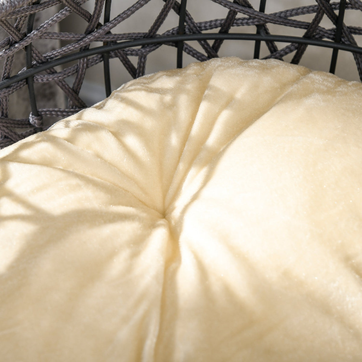 Cat Bed Elevated Wine Glass Shaped Cat Cave With Cushion Pet Bed Steel Structure Purple 42X42X42Cm