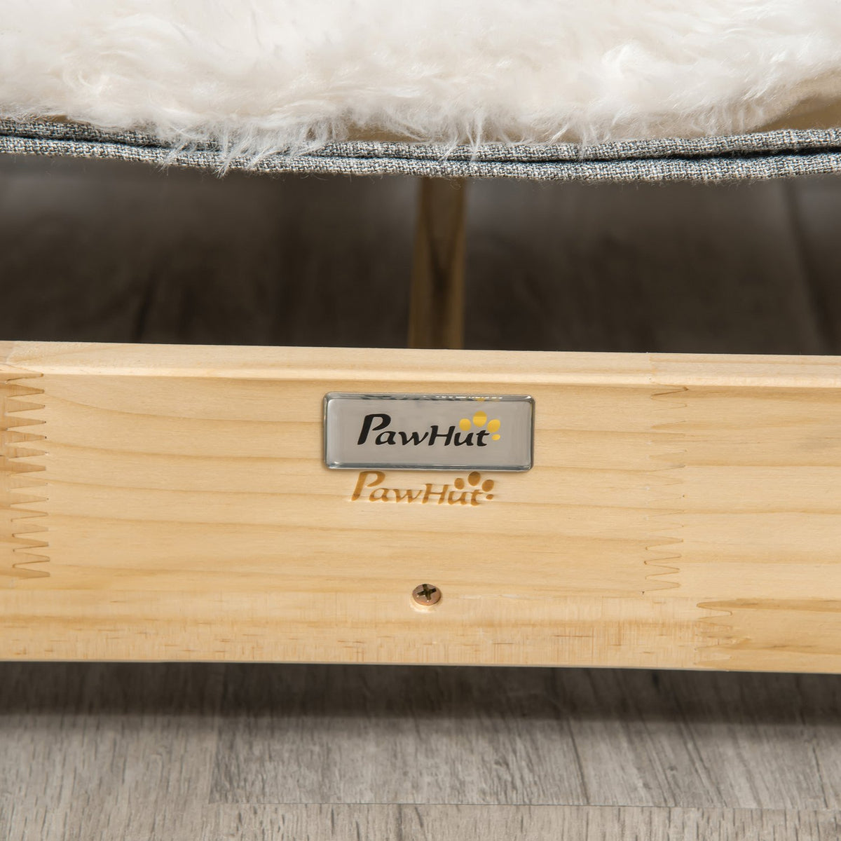 Cat Bed Hammock With Frame For Cats, Elevated Cat Nest With Soft Cushion, Pine Wood, 68X43X20Cm