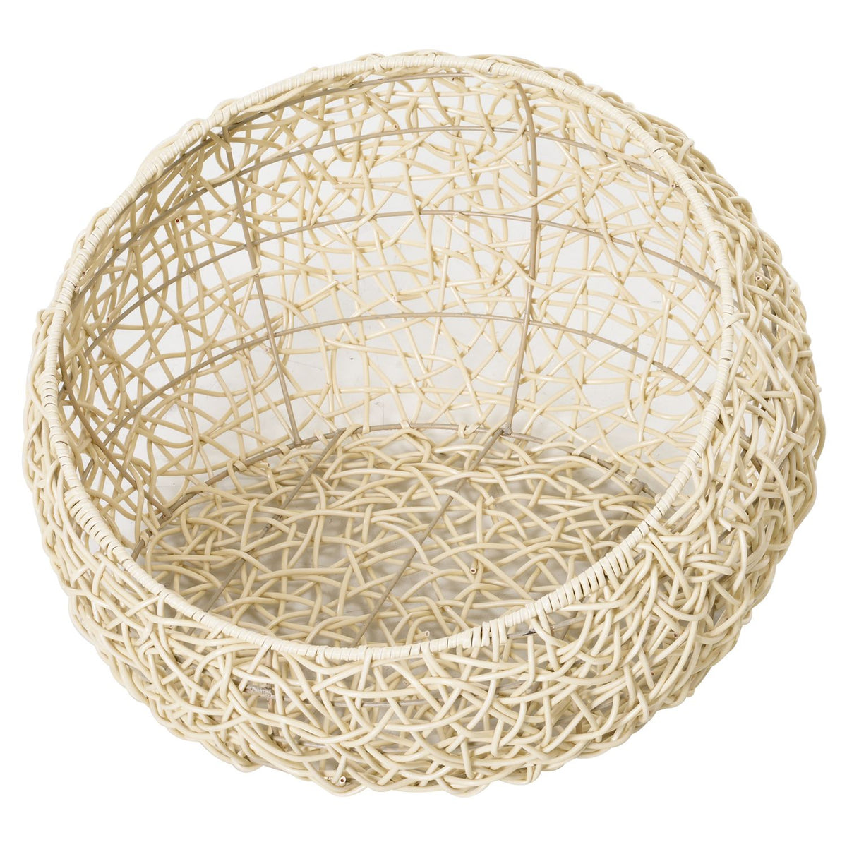 Cat Bed Made Of Rattan Comfortable Cat Cave With Cushion, Cat Basket & Dog Bed, Beige, Ø56X35Cm