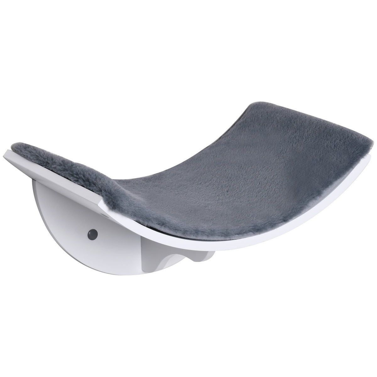 Cat Bed Wall Mounted Stylish Wall Lounger For Cats, Plush Cushion, Mdf, Easy Installation, White + Gray, 41X28X21Cm