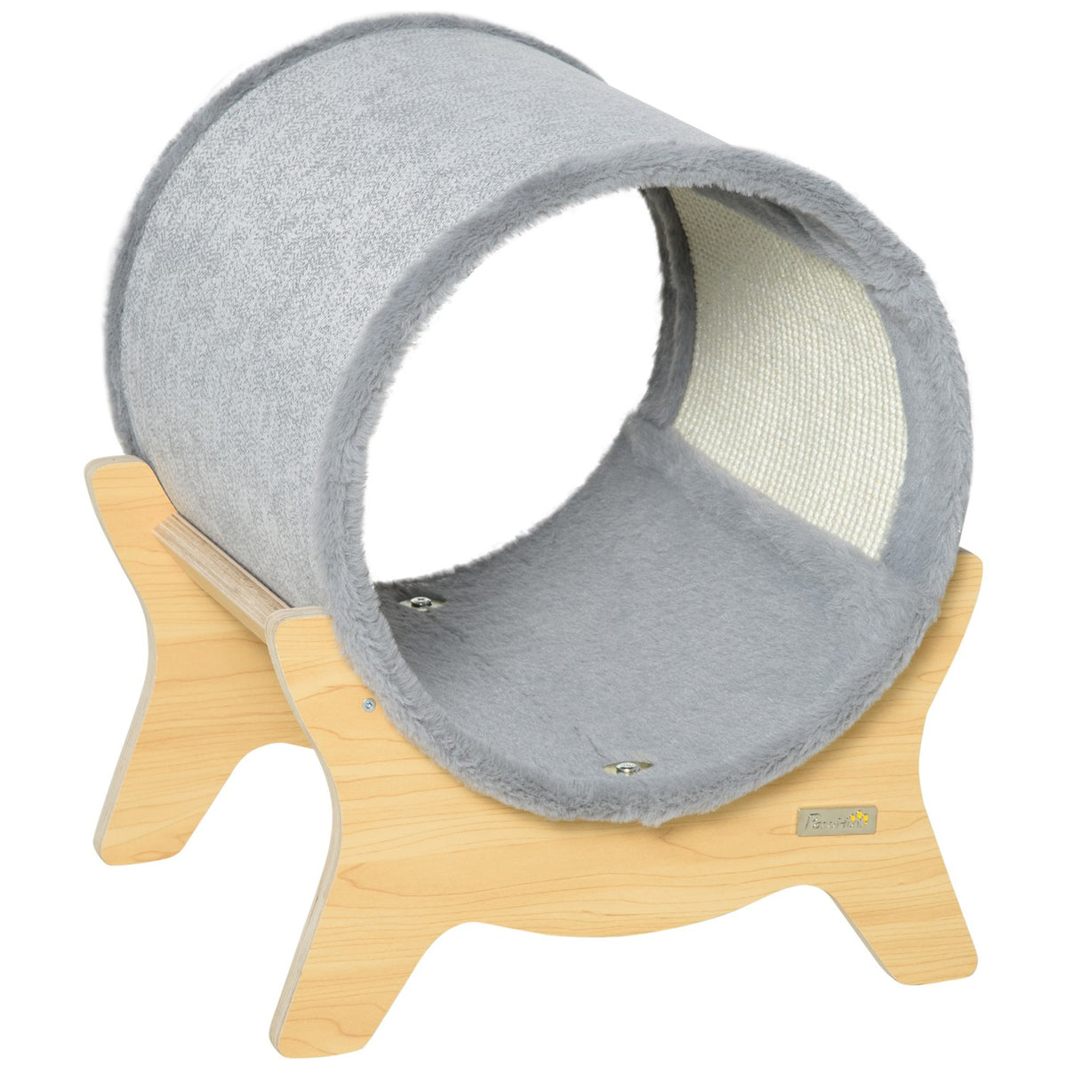 Cat Cave With Shelf Indoor Cat House, Scratching Pad, Gray, 41X40X47Cm