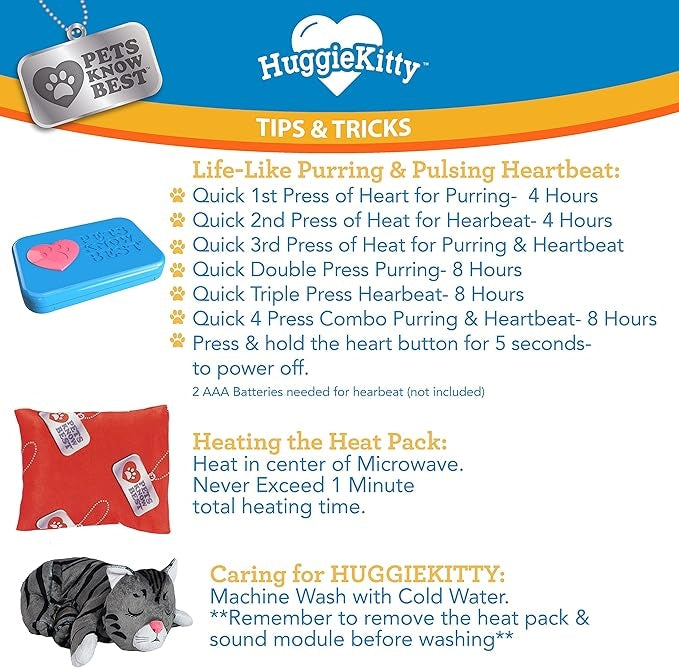Cat Comfort Plush with Heartbeat & Heat Pack