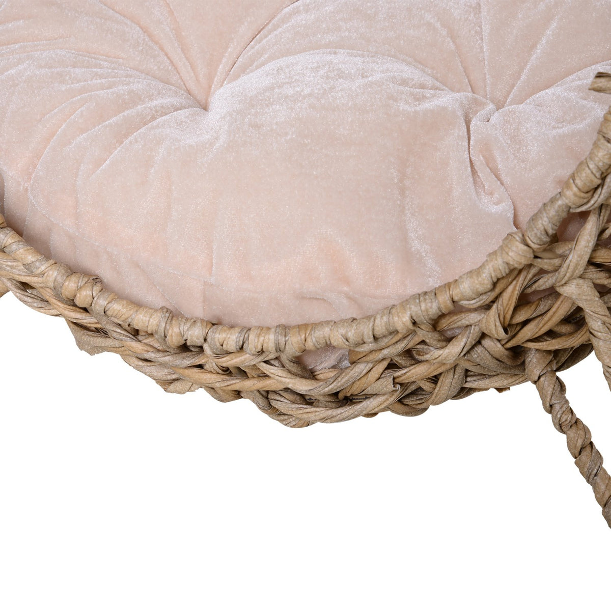 Cat House Made Of Pe Rattan With Cushions, Cat Sleeping Area, Cat Cave With Raised Feet, Natural, Ø52 X 58 Cm