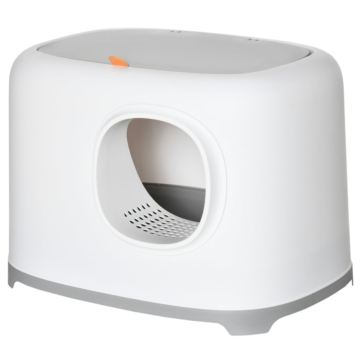 Cat Litter Box Hooded Toilet Mesh Base Plastic White 55X40X39Cm Up To 5Kg