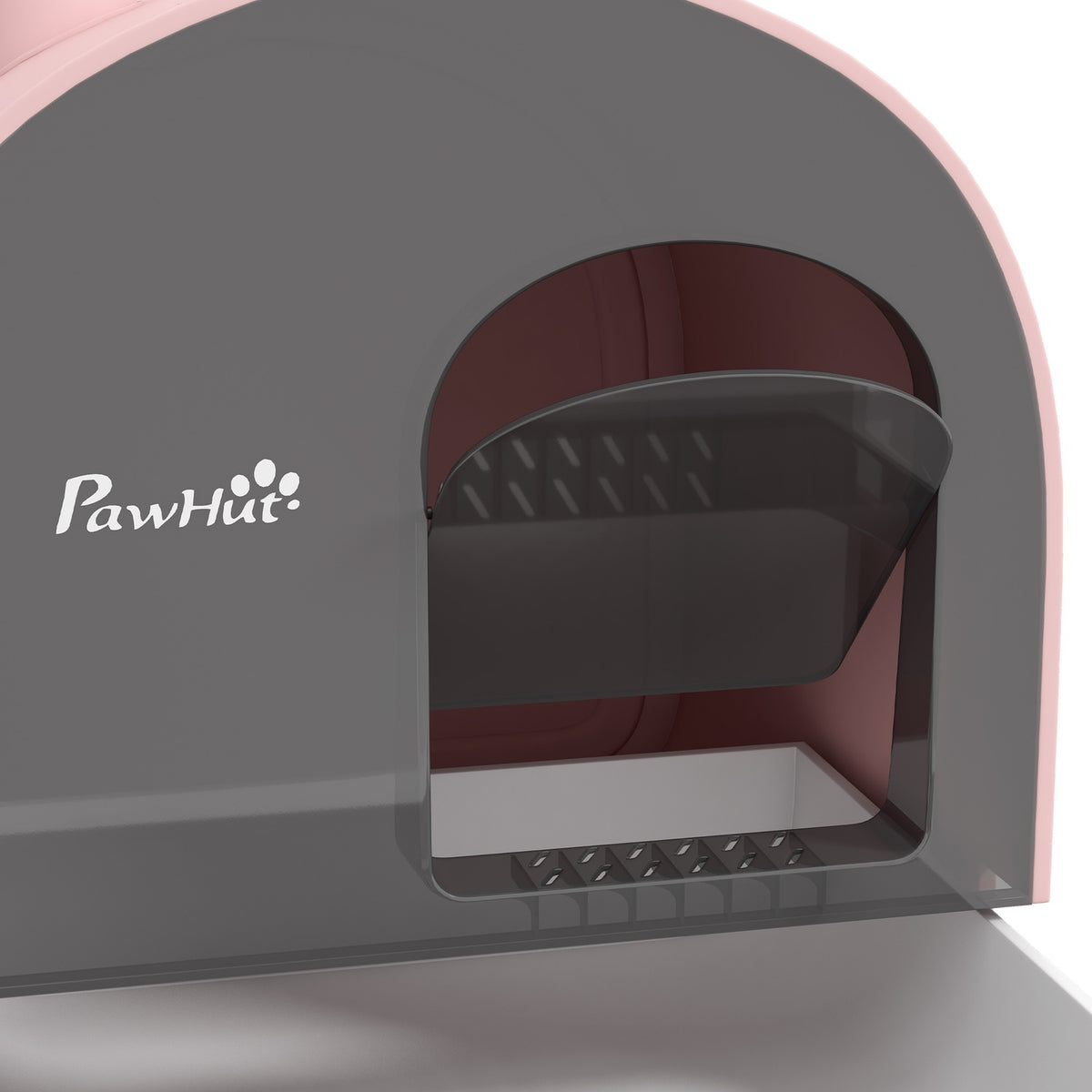 Cat Litter Box Lid Shovel Extendable Tray Cat Litter Mat Plastic Up To 5Kg Pink 43X44X47Cm