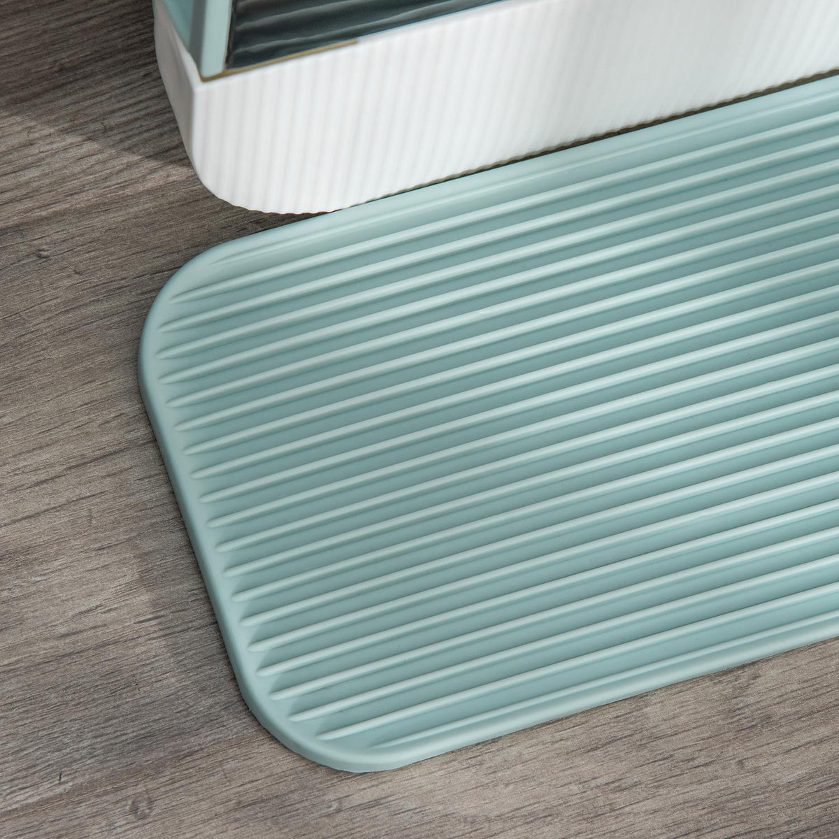 Cat Litter Box With Hood Toilet For Cats Up To 5 Kg, With Lid, Cat Litter Mat, Plastic, Green, 43X44X47Cm