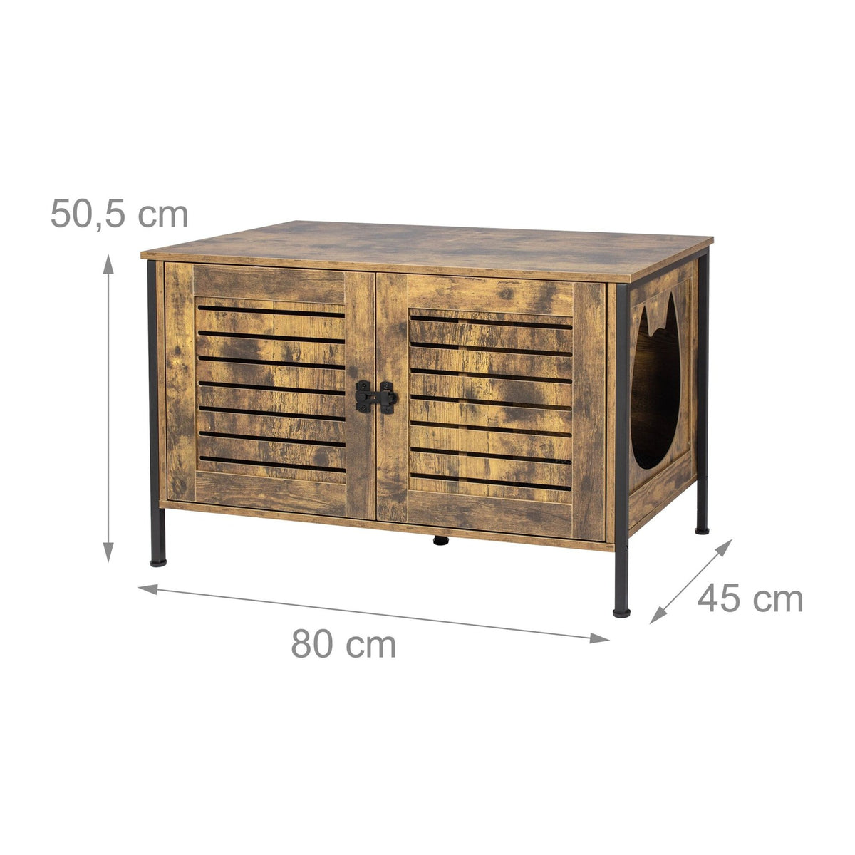 Cat Litter Cabinet with Cat-Head Entrance, Wood-Effect