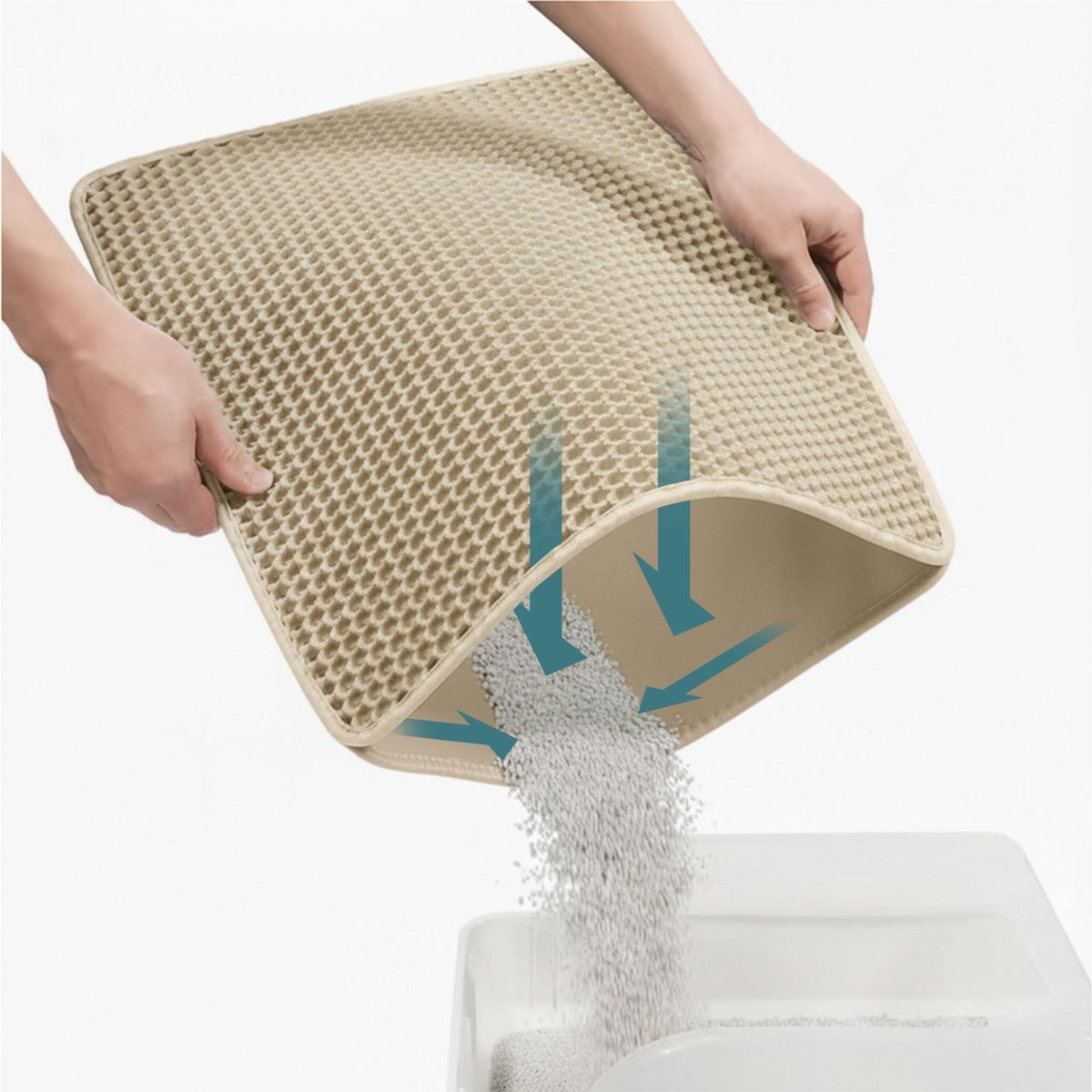 Cat Litter Cabinet with Storage and Litter Mat