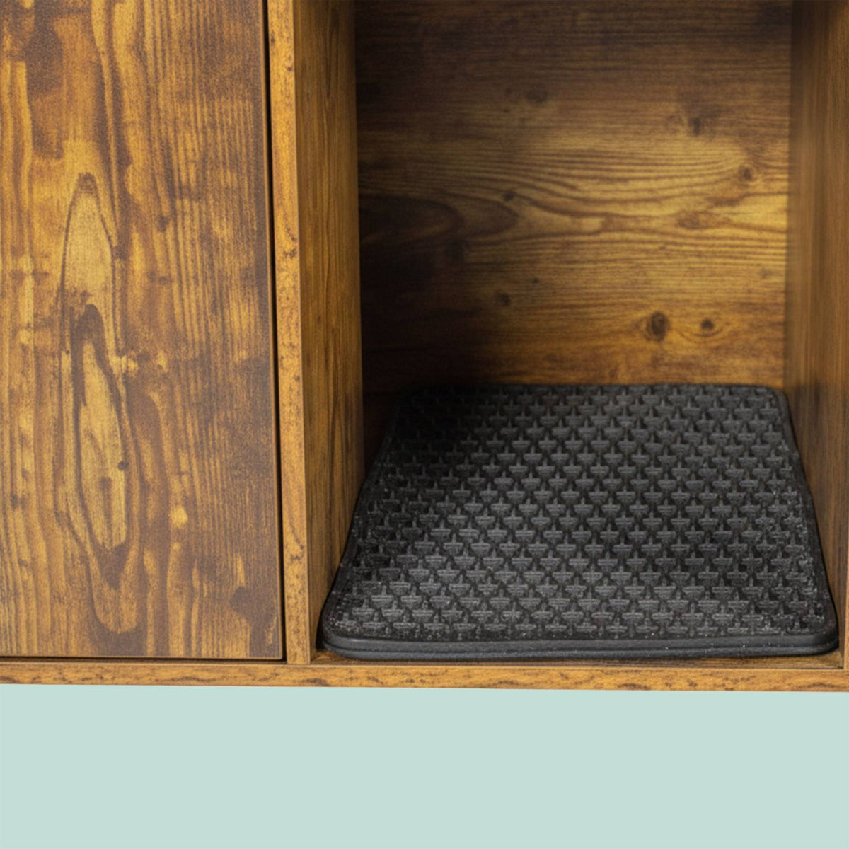 Cat Litter Tray Cabinet with Storage and Litter Mat