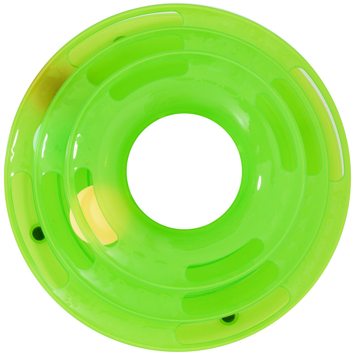Cat Play Tower Toy Marble Run Spinning Top With 3 Balls, 3 Tiers, Green, L25Xw16Xh13Cm