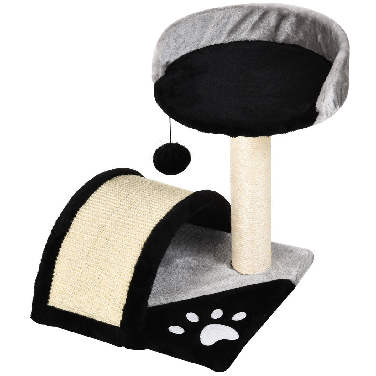 Cat Scratching Post Cat Scratching Post With Play Balls Sisal Rope Scratching Rods Black 35.5 X 37 X 46 Cm