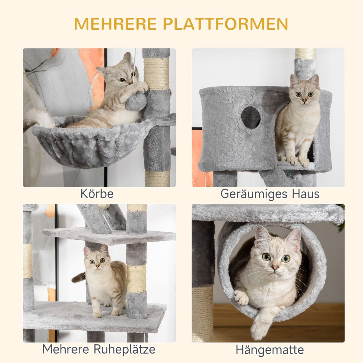 Cat Scratching Post Cheap Cat Scratching Post Climbing Tree Sisal Ceiling High (Light Gray) 60 X 45 X 240-260 Cm