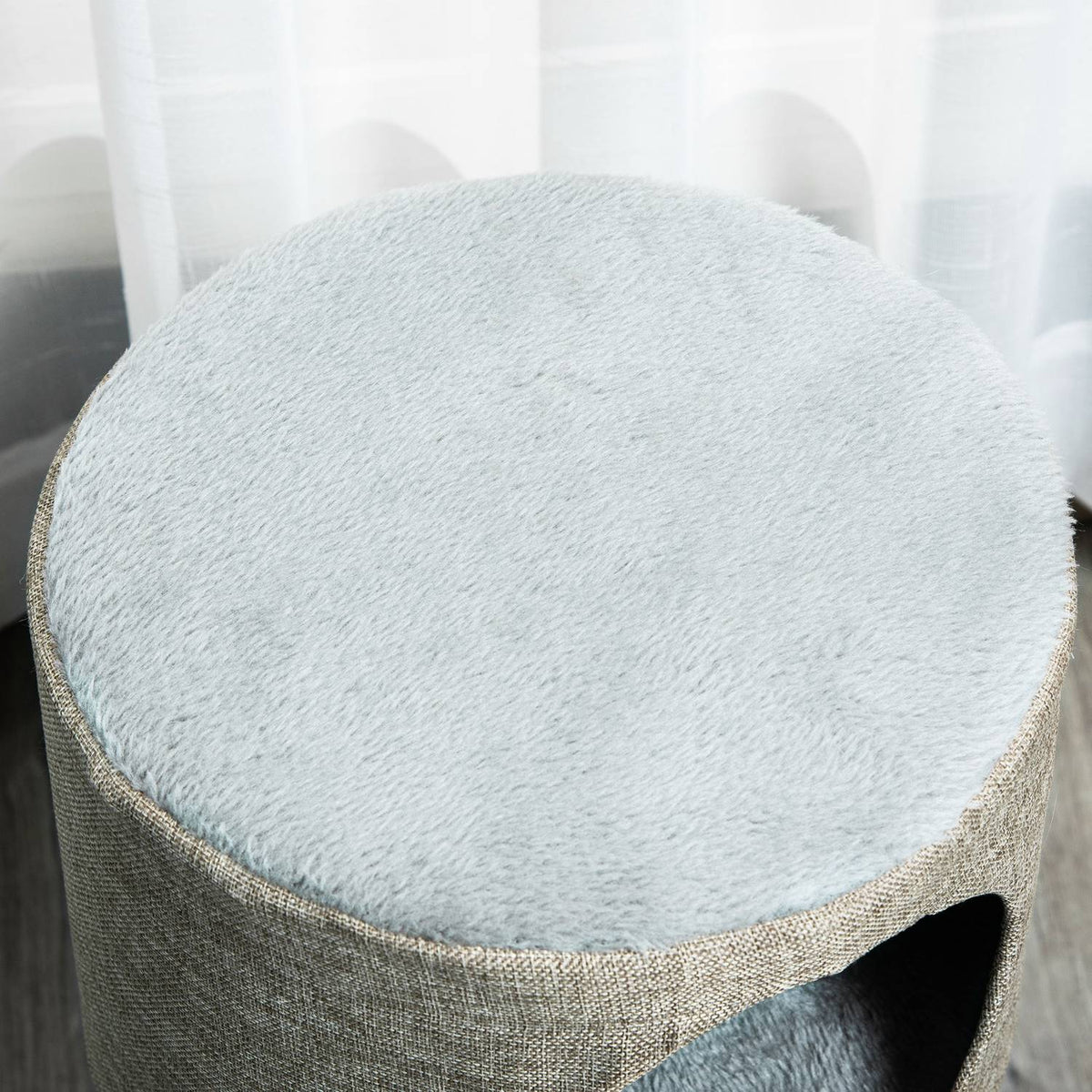 Cat Scratching Post Climbing Tree With Play Ball, Cat Box, Grey, 30X30X50Cm