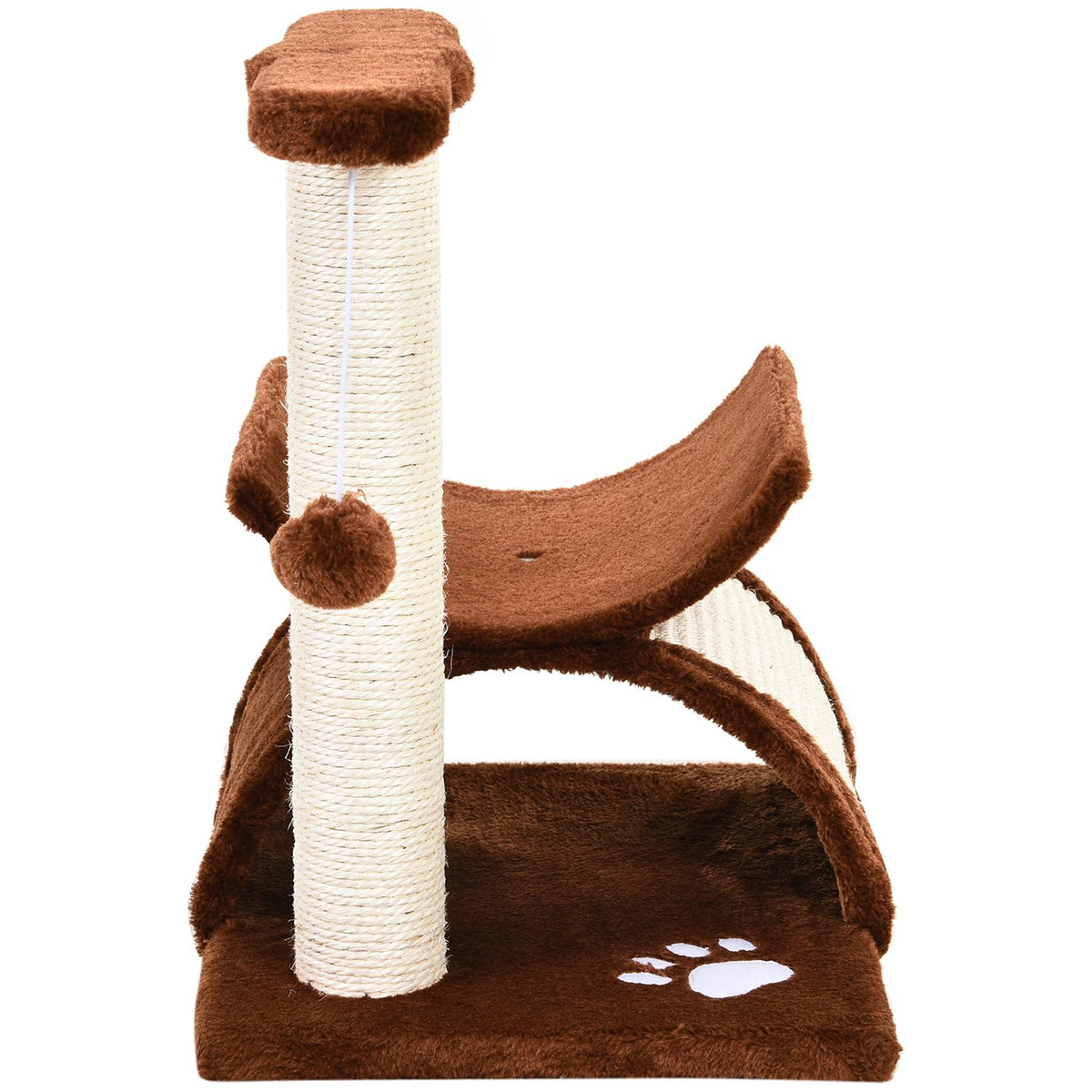 Cat Scratching Post, Play And Scratching Post With Play Ball, Brown, L40Xw30Xh43 Cm