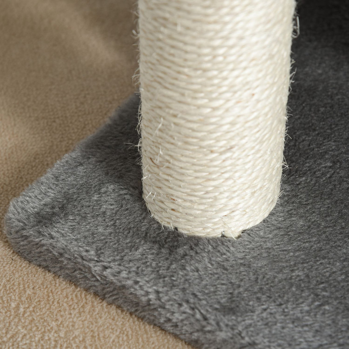 Cat Scratching Post, Play And Scratching Post With Play Ball, Light Grey, L40Xw30Xh43 Cm