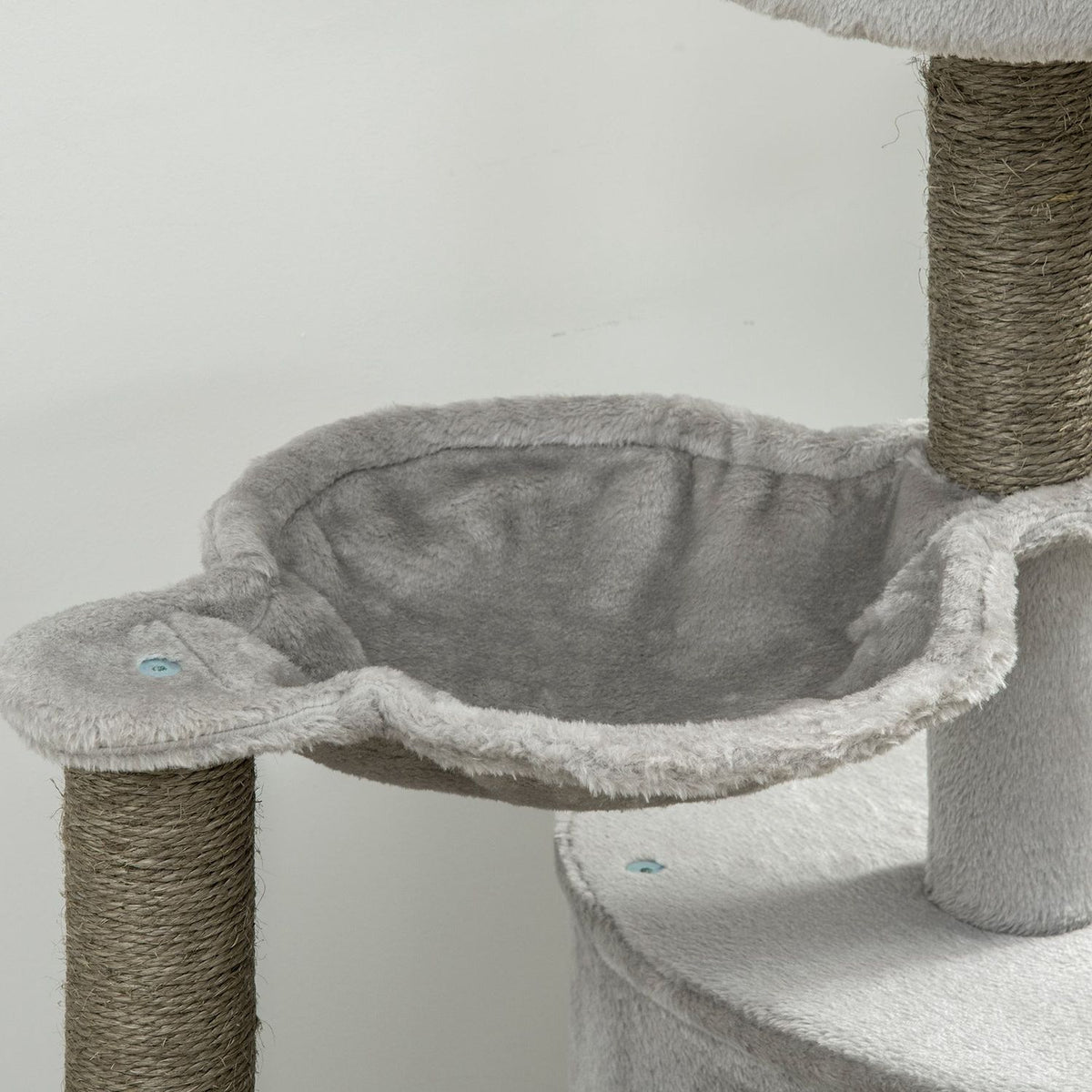 Cat Scratching Post With Cat Cave & Sisal Column, Play Tree With Ramp, Cat Toy, Light Grey, 113 Cm