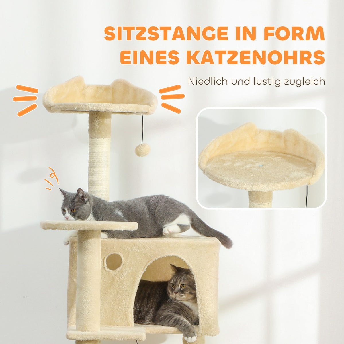Cat Tree 160 cm with Hammock, Ladder, Cave, Sisal Posts