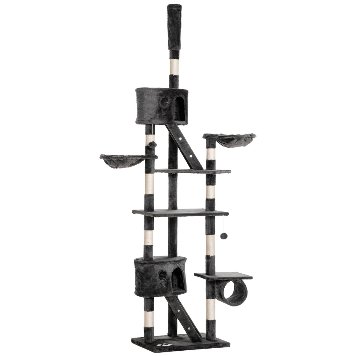 Cat Tree Scratching Post Cat Scratching Post Climbing Tree Cat Sisal Ceiling High (Height Adjustable From 240-260Cm) Dark Gray