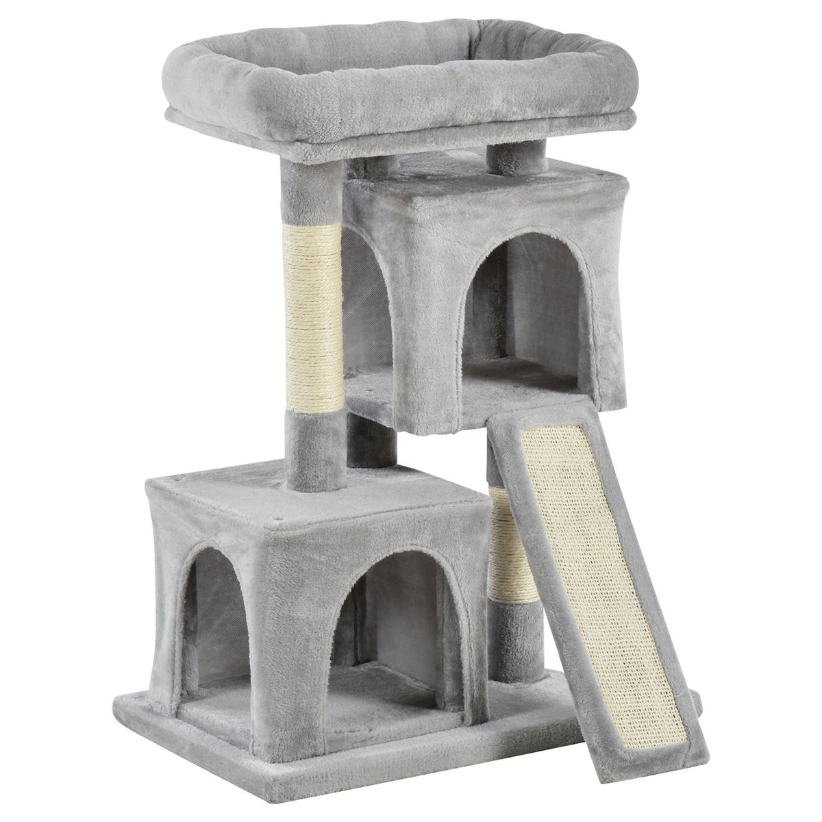 Cat Tree With Sisal Columns, Light Gray, 59X39X83Cm