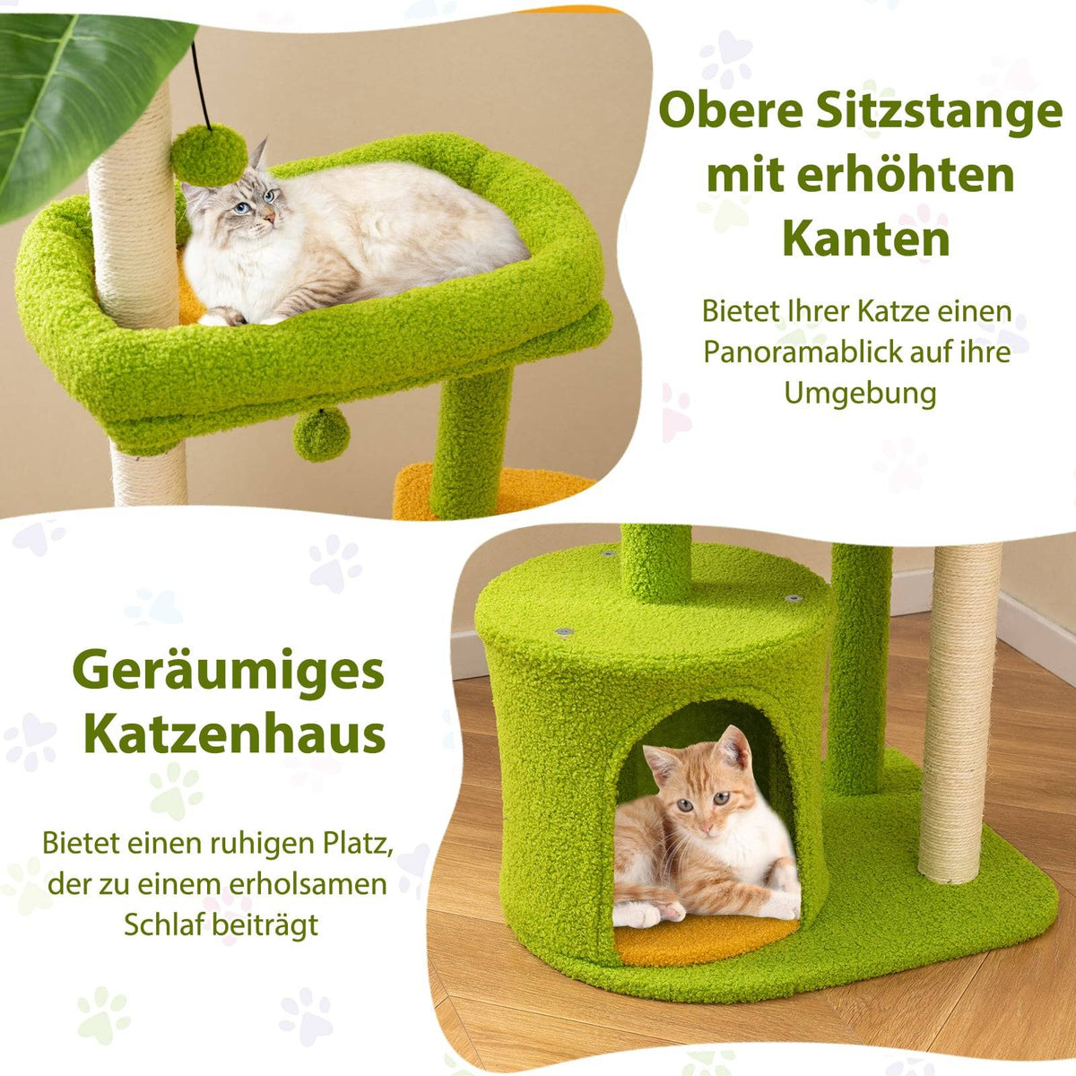 Cat Tree with Platforms & Scratching Posts, 122 cm