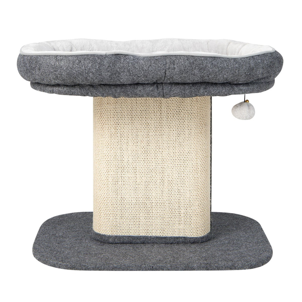Cat Tree with Plush Seat & Sisal Scratching Board, Gray