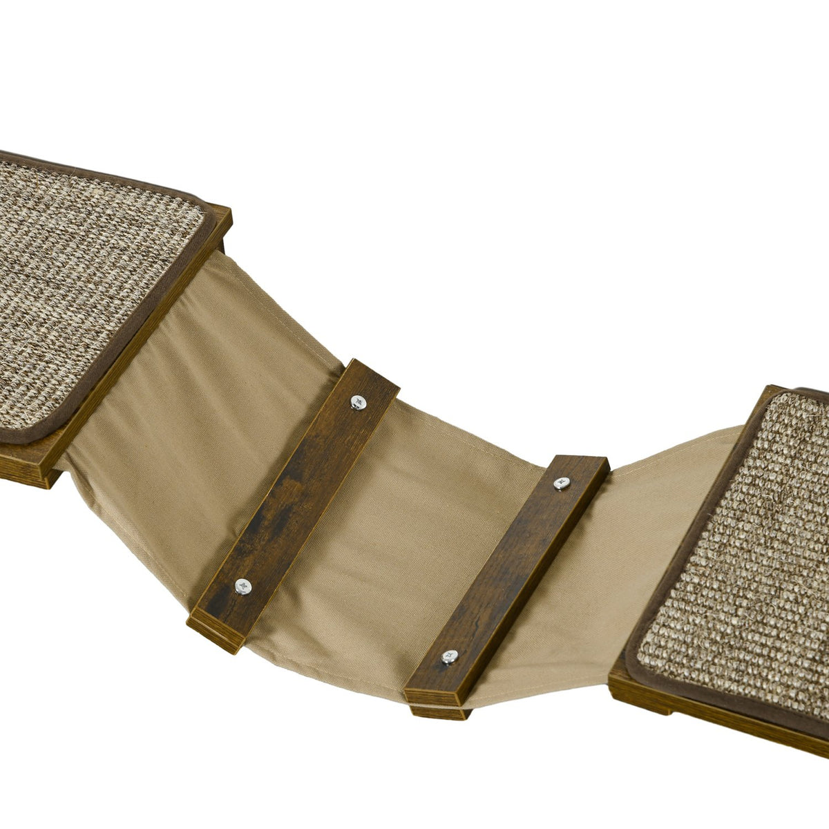 Cat climbing wall set, 8 pieces cat furniture with scratching posts, perches, scratching board, cat stairs, sisal, brown