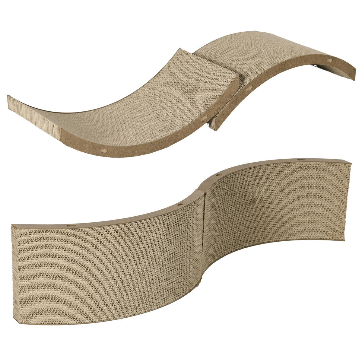 Cat scratching board, set of 8 recyclable scratching cardboard, corrugated cardboard scratching mats for cat exercise wheels, cats up to 5 kg, 55 x 25.5 x 3 cm, brown