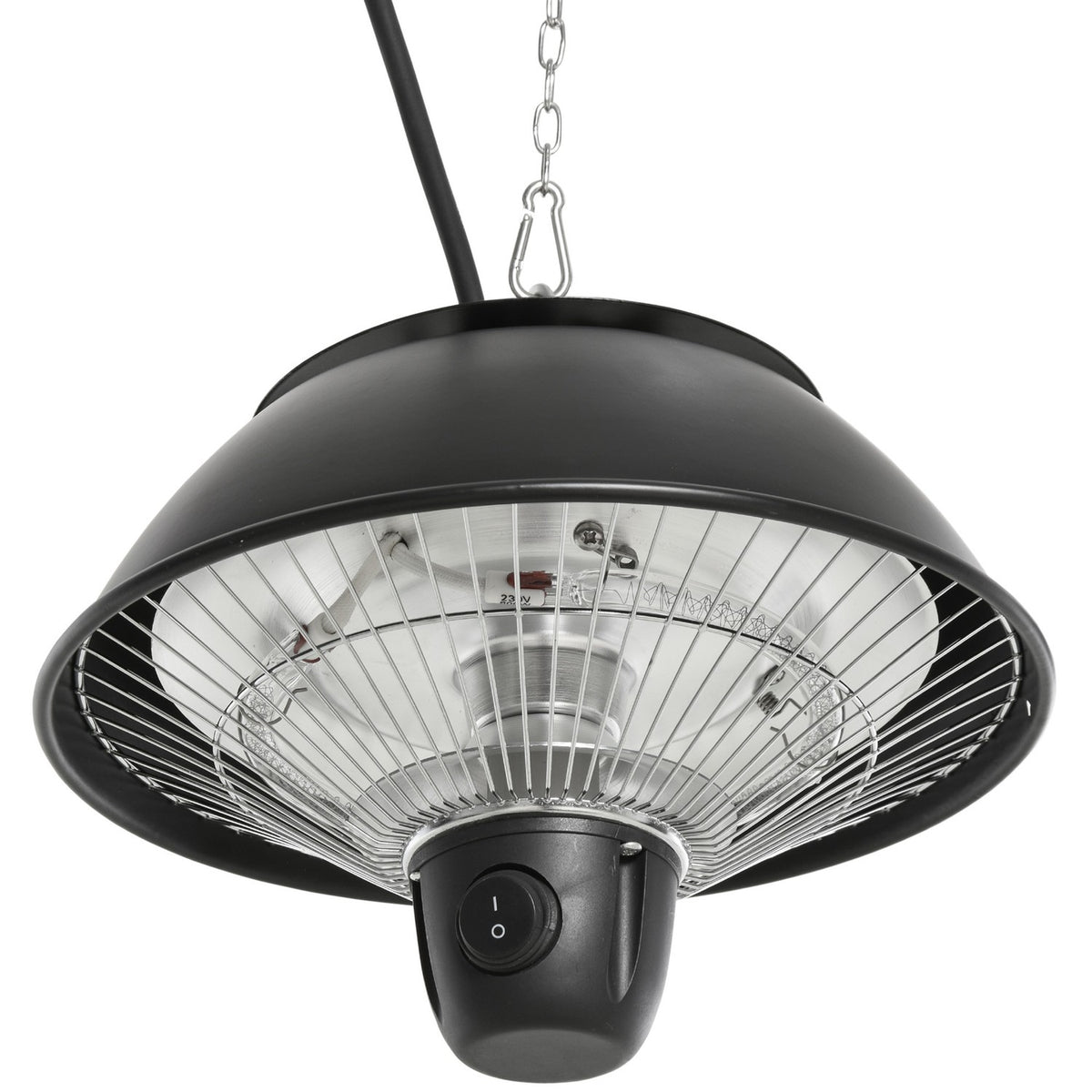 Ceiling Heater 600W With Chains, Electric, Patios, Aluminum, Black, Φ25.5Xh21.2Cm