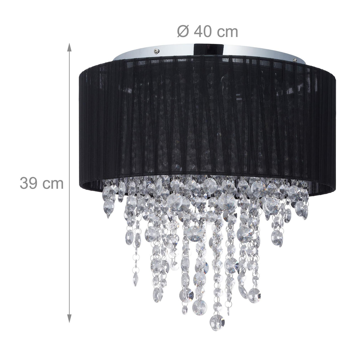 Ceiling lamp organza crystal black