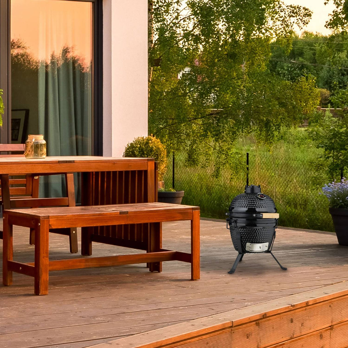 Ceramic Kamado Grill – Versatile for Grilling & Baking